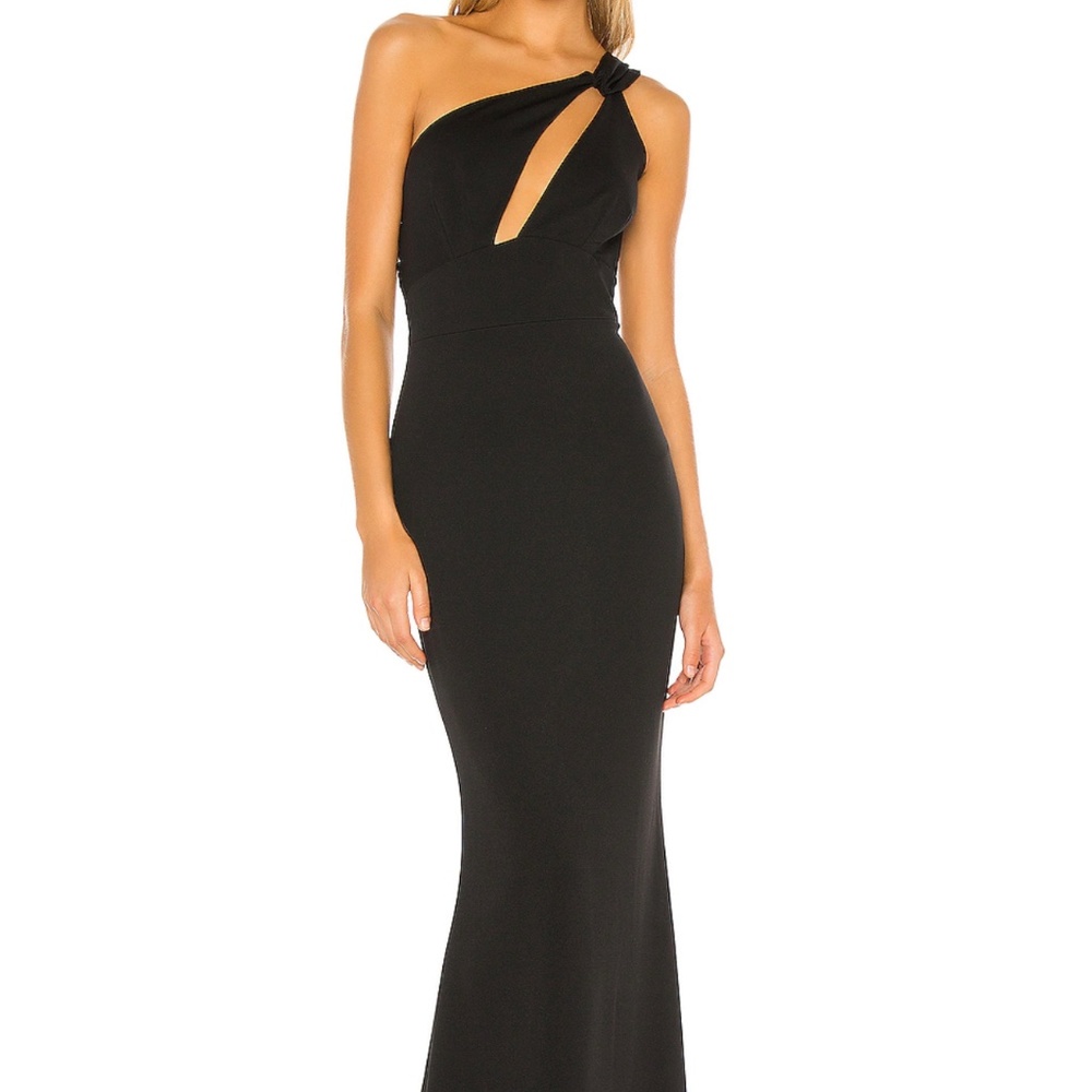 Katie May Black One-Shoulder Maxi Dress